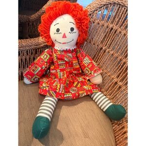 Raggedy‎ Ann Rag Doll 21" green stripes Vintage Aesthetic retro toy